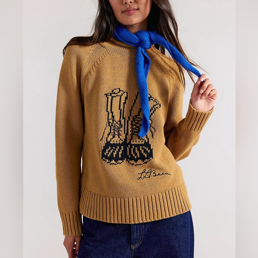 Free People x L.L.Bean original Cotton Roll Neck Sweater